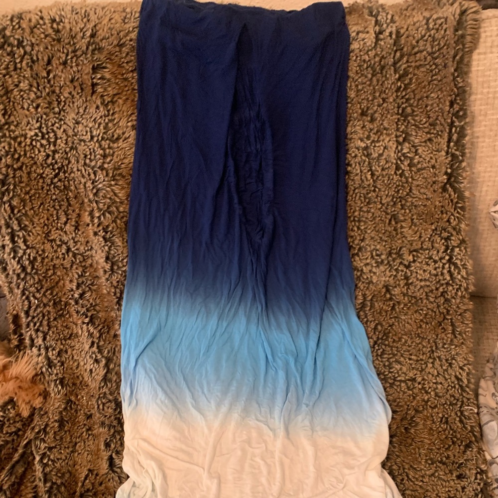 Young Broke & Fabulous strapless dress. Size Medium. Navy blue, baby blue..